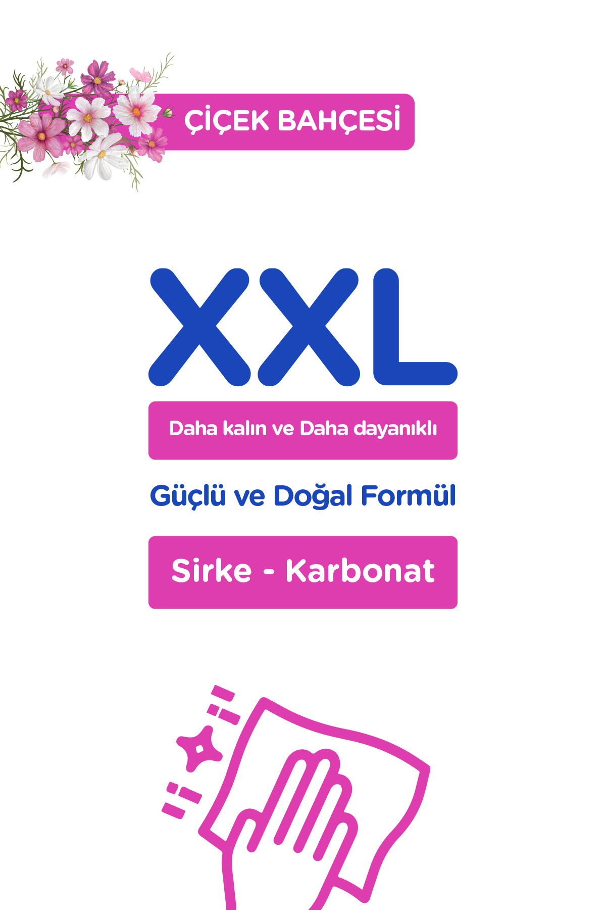 Giggles XXL İz Bırakmayan Yüzey Temizlik Havlusu - (Çiçek Bahçesi) 1200 Yaprak